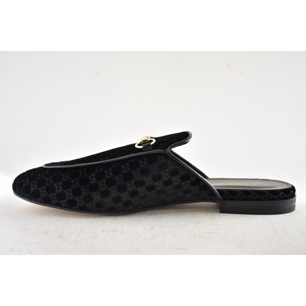 Gucci Princetown Velvet GG Logo Black Backless Slide Loafer Mule Slipper Flat 41 - Picture 14 of 16